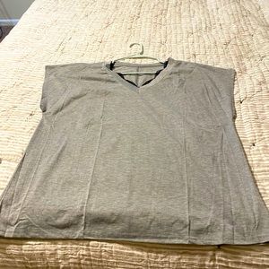 ⭐️B1G1FREE⭐️ NWOT gray tshirt with black lace trim!